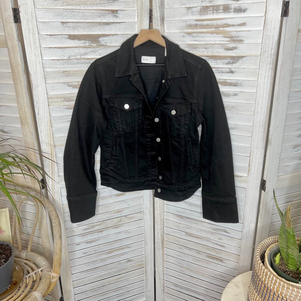 BLDWN XS Rowan Rigid Denim Jacket Carbon Black Silver Buttons Moto USA Made - Picture 15 of 15